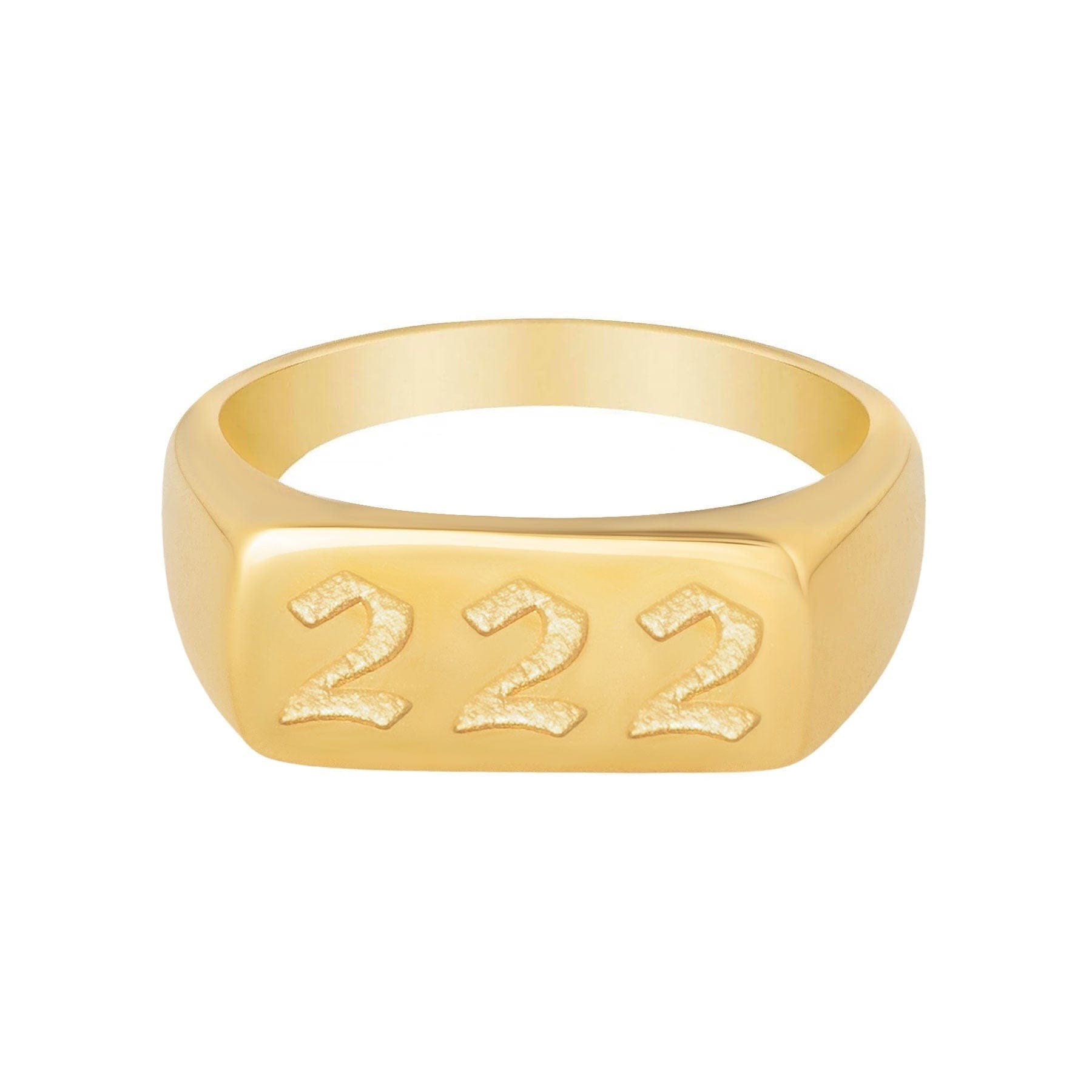 BohoMoon Stainless Steel Angel Numbers Ring Gold / 222 / US 6 / UK L / EUR 51 (small)