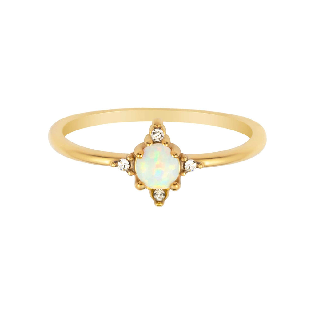 BohoMoon Stainless Steel Honour Opal Ring Gold / US 6 / UK L / EUR 51 (small)