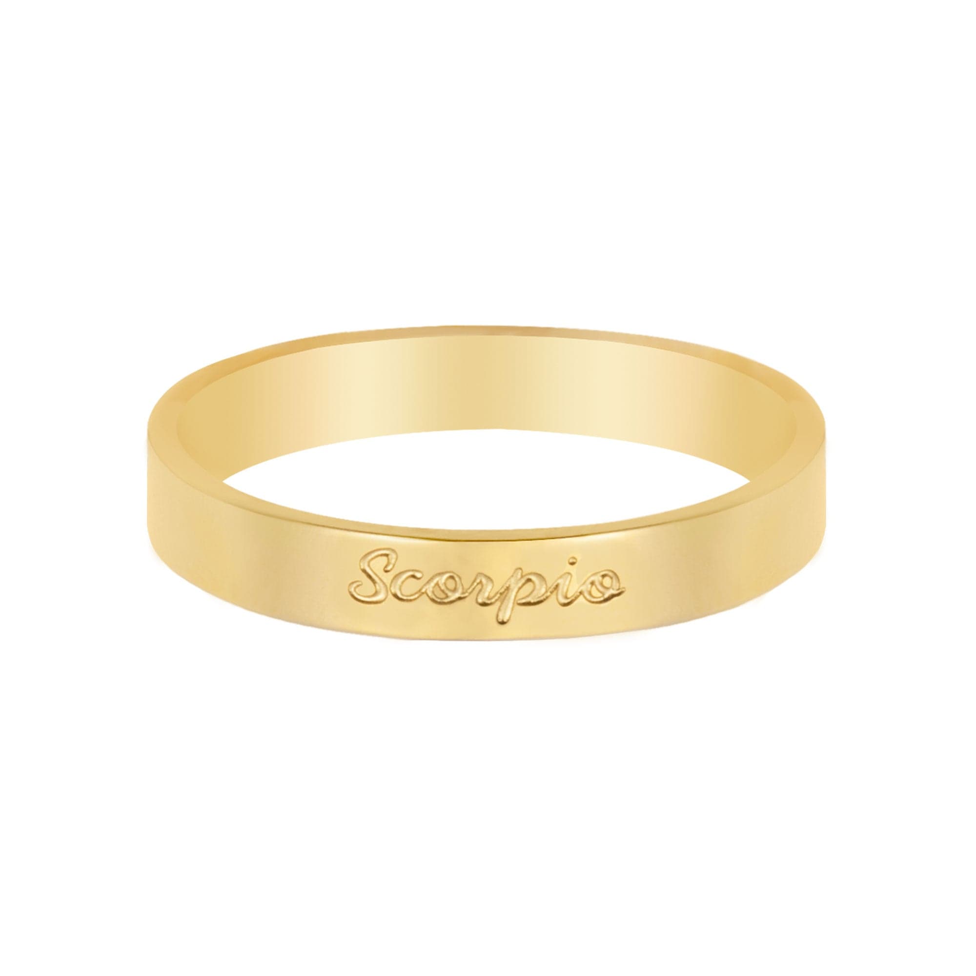 BohoMoon Stainless Steel Italic Zodiac Ring Gold