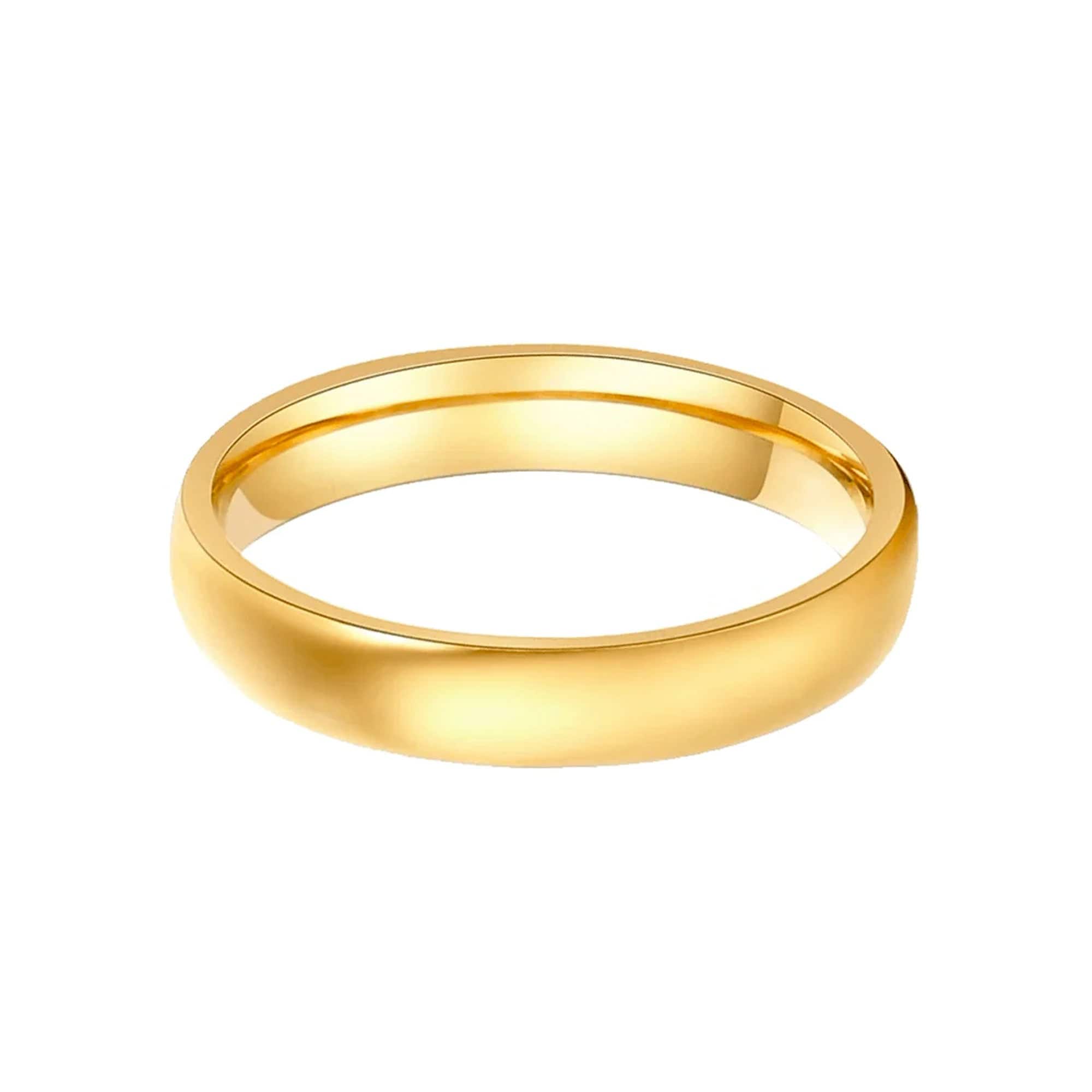BohoMoon Stainless Steel Sense Plain Band Ring Gold / US 6 / UK L / EUR 51 (small)